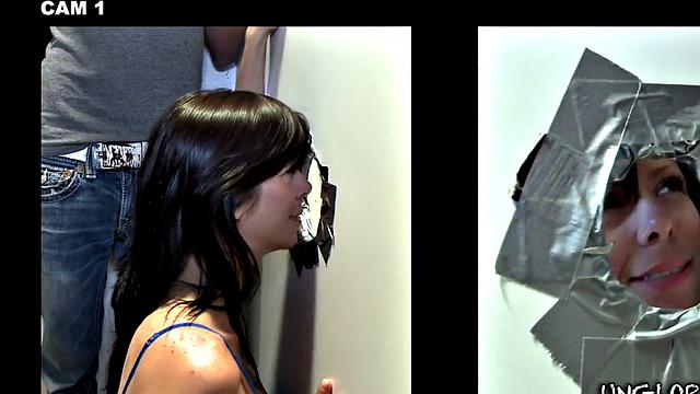 Real straight guy gets gloryhole BJ before cumming in mouth