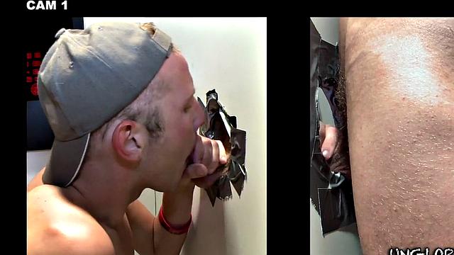 Real straight guy gets gloryhole BJ before cumming in mouth
