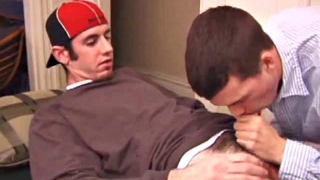 When Tag comes home and finds the massage table out, Matthew has him lie down on it and quickly strips his clothes off to get his hands on that cock. Tag finds someone's dick and starts blowing.