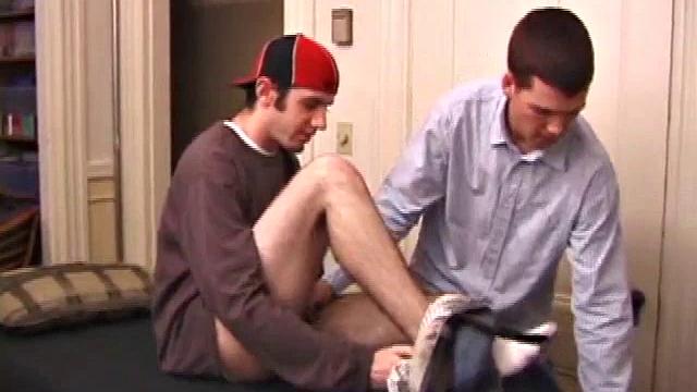 When Tag comes home and finds the massage table out, Matthew has him lie down on it and quickly strips his clothes off to get his hands on that cock. Tag finds someone's dick and starts blowing.