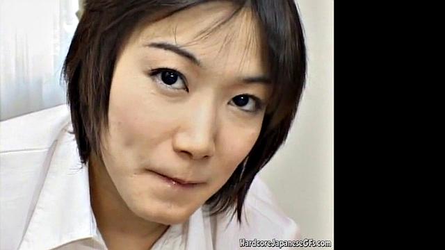 Hot Japanese Secretary blowjob for his boss