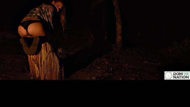 Blonde domination with rough outdoor anal and spanking action