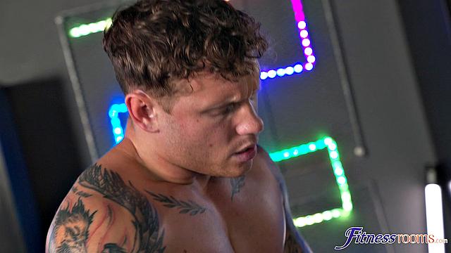 Squirting on a fit guy's big cock