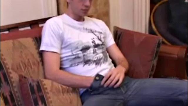 While watching porn, Gabriel gets his cock hard and then lubes it up before self-pleasuring. After some long, slow stroking, Gabriel reaches climax.