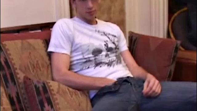 While watching porn, Gabriel gets his cock hard and then lubes it up before self-pleasuring. After some long, slow stroking, Gabriel reaches climax.