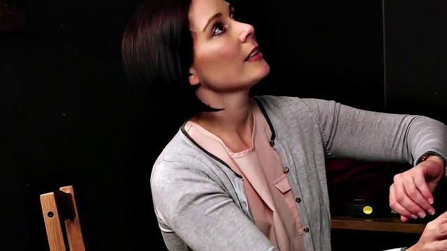 British CFNM MILF sucks and strokes till cumshot