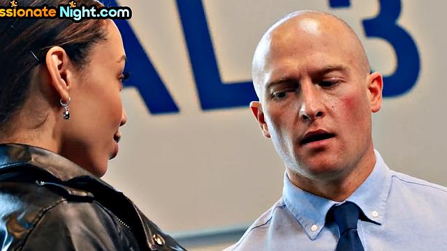 Ebony babe sucks last drop after riding cock