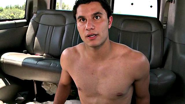 Tricked stud fucks gays in van till cumshot