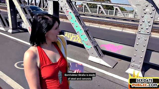 Amateur cougar gives blowjob and handjob