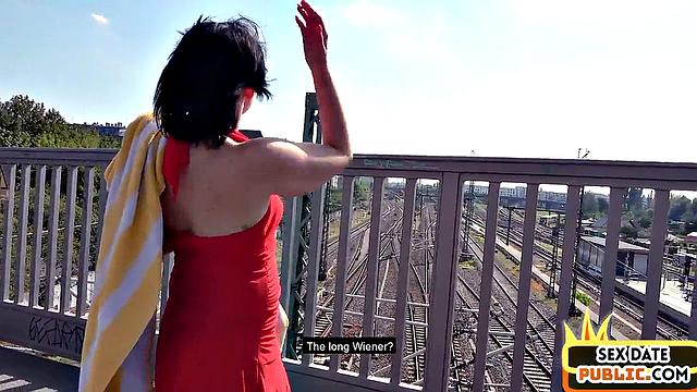 Amateur cougar gives blowjob and handjob