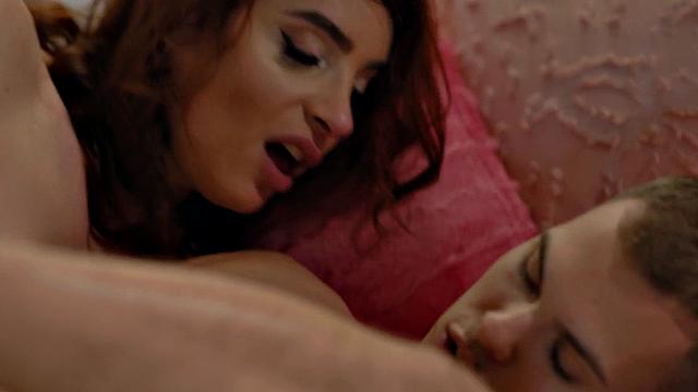 TSbabe with small tits gets her ass pounded by BF while rimming him and fingering his ass