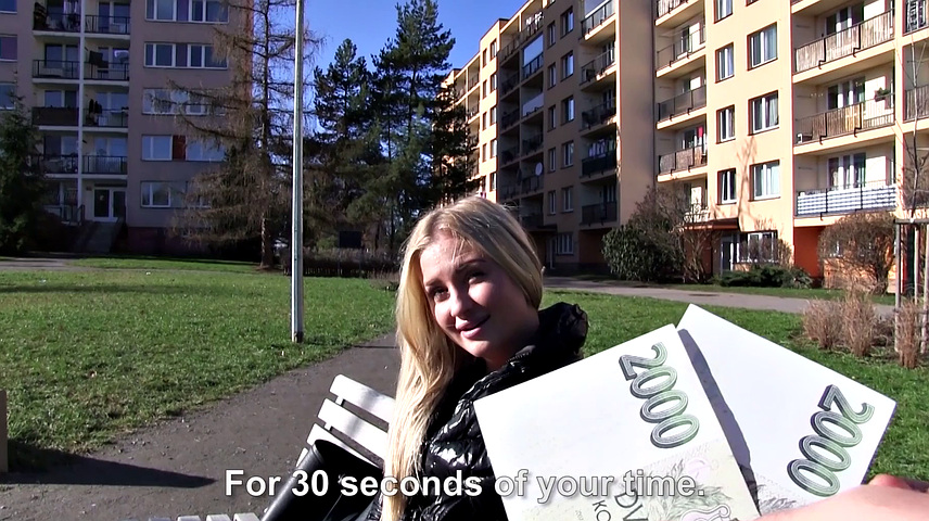Euro Blonde Bangs Outside