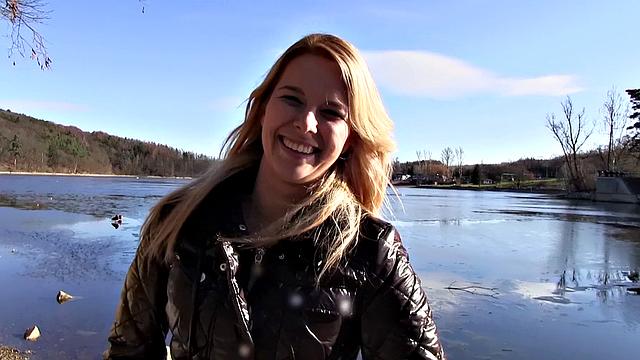 Euro Blonde Bangs Outside