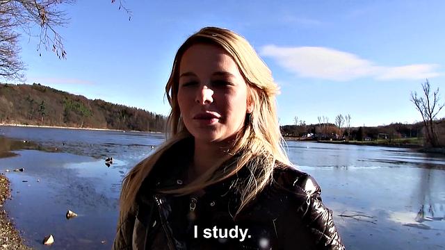 Euro Blonde Bangs Outside