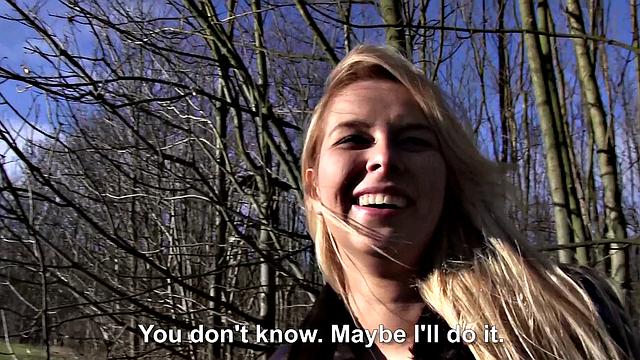 Euro Blonde Bangs Outside