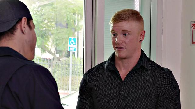 Athletic jock bareback fucked in store till cumshot