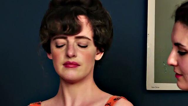 Busty British CFNM mistresses wanking submissives in group