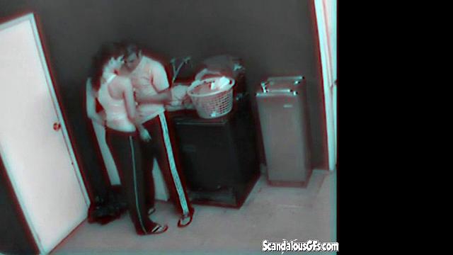 Horny couple bored with doggystyle & laundry get wild with hard fucking and Licking