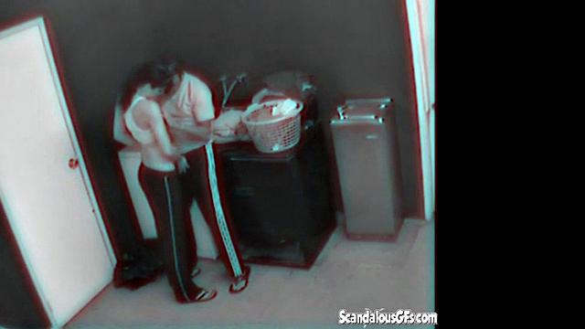 Horny couple bored with doggystyle & laundry get wild with hard fucking and Licking