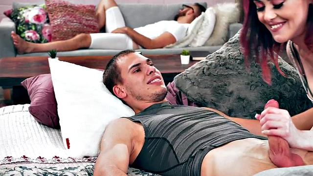 Bisex babe 3way fucked by BF and best friend