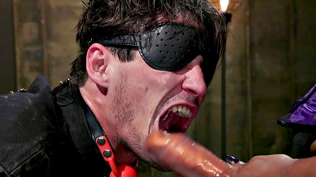 Cruel dominatrix spanks incel