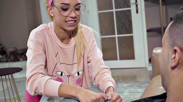 Stepsis sucking dick before riding cock in taboo couple