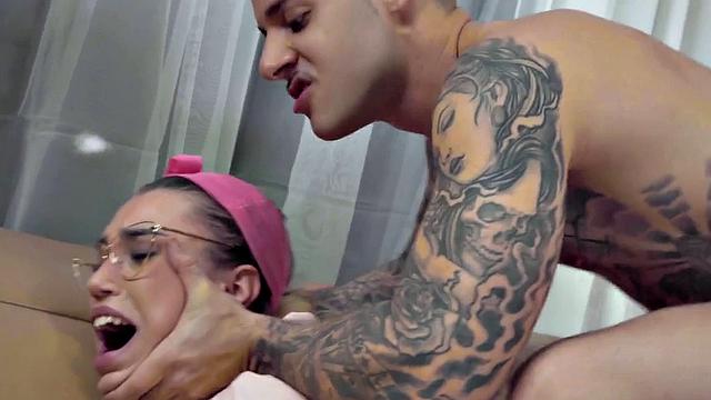 Stepsis sucking dick before riding cock in taboo couple