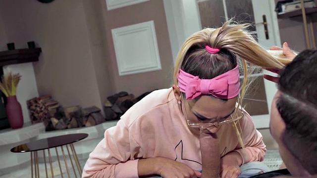 Stepsis sucking dick before riding cock in taboo couple