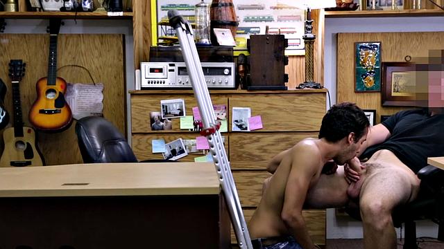 Cocksucking gay pawn banged in the office by owner