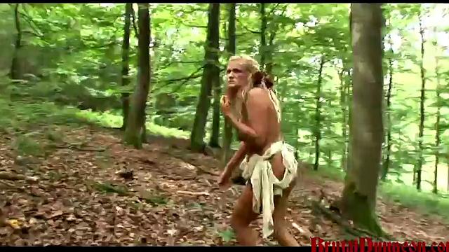 Pretty Blonde Magda Endures Outdoor BDSM & Gang Bang Blowjobs