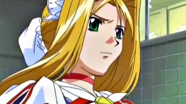 Weird anime teen smashes crotch