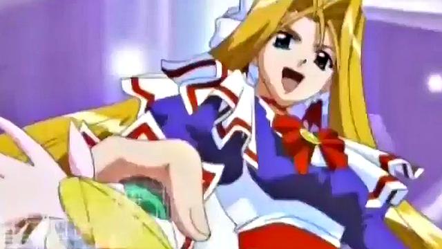 Weird anime teen smashes crotch