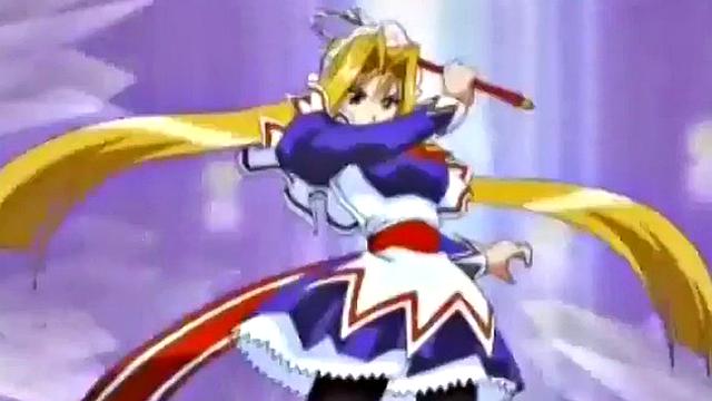 Weird anime teen smashes crotch