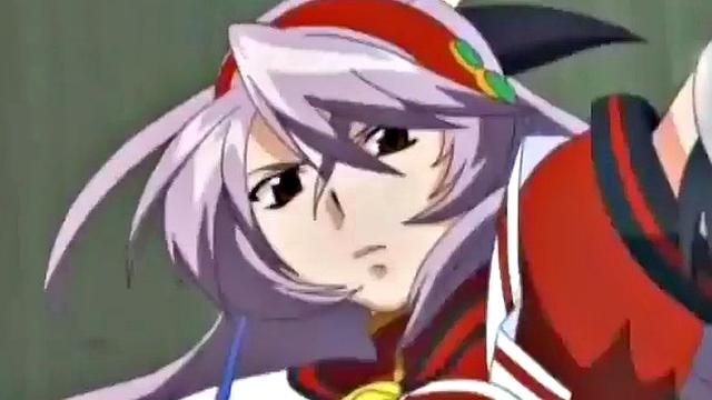 Weird anime teen smashes crotch