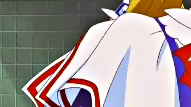 Weird anime teen smashes crotch