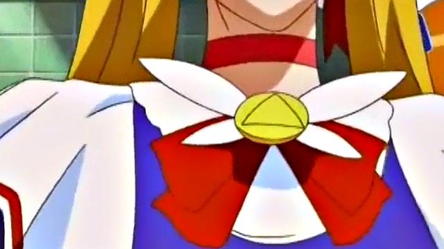 Weird anime teen smashes crotch