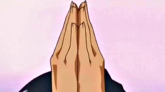 Weird anime teen smashes crotch