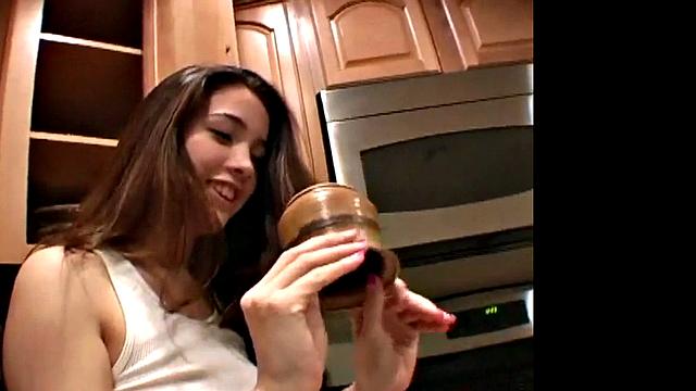 Hot Pixie Playing with Big Tits in the Kitchen