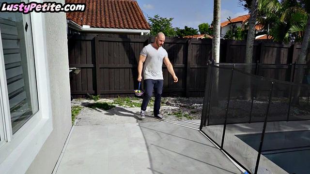 Petite BFFs sharing a lucky dude in 3some