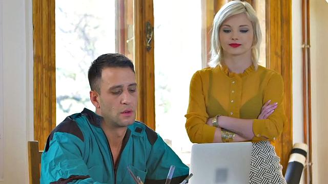 Tiny secretary sucks and gets banged by boss in office