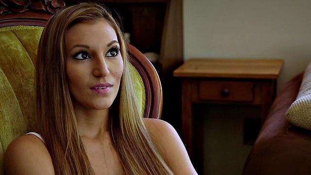 Brunette with glasses gets her tight pussy drilled from behind in the kitchen