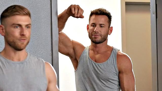 Eager athletic jock anal pounded in gym before receiving facial