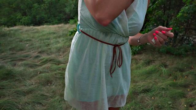 Busty European babe publicly cockrides after blowjob in the park