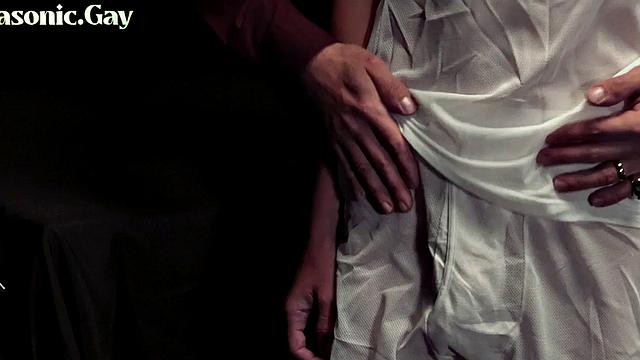 Suited gaydaddies fuck asshole of oiled twink