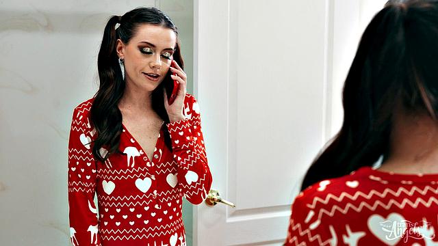 Selena Love catches stepmom Eva Maxim stroking her cock and gets pounded hard in this intense shemale family encounter
