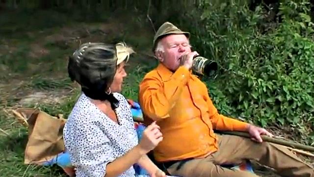 Teen joins oldies in outdoor sex romp