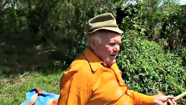 Teen joins oldies in outdoor sex romp