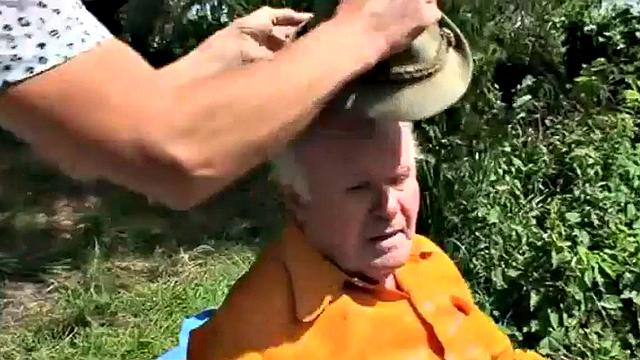 Teen joins oldies in outdoor sex romp