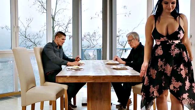 VIP4K. Older husband asks friend to come and fuck his hot busty wife