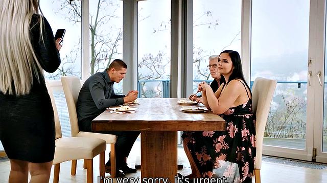 VIP4K. Older husband asks friend to come and fuck his hot busty wife